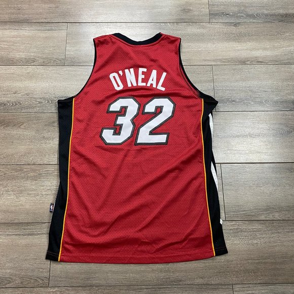 Miami Heat NBA Basketball Jersey Shaq O’Neal #32 Reebok L Reebok Red Black - Picture 2 of 6